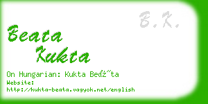 beata kukta business card